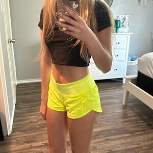 Neon yellow speed up lululemon shorts!